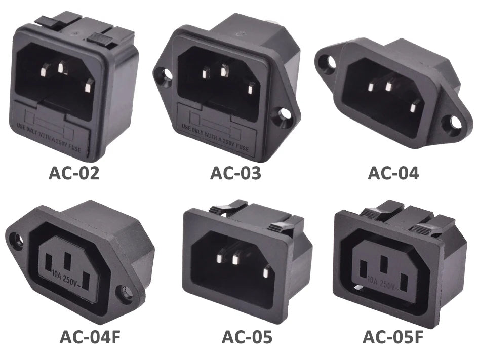 5pcs/lot 3 Pin IEC 320 C13 C14 Electrical Inlet AC Power Plug Socket  10A 250V