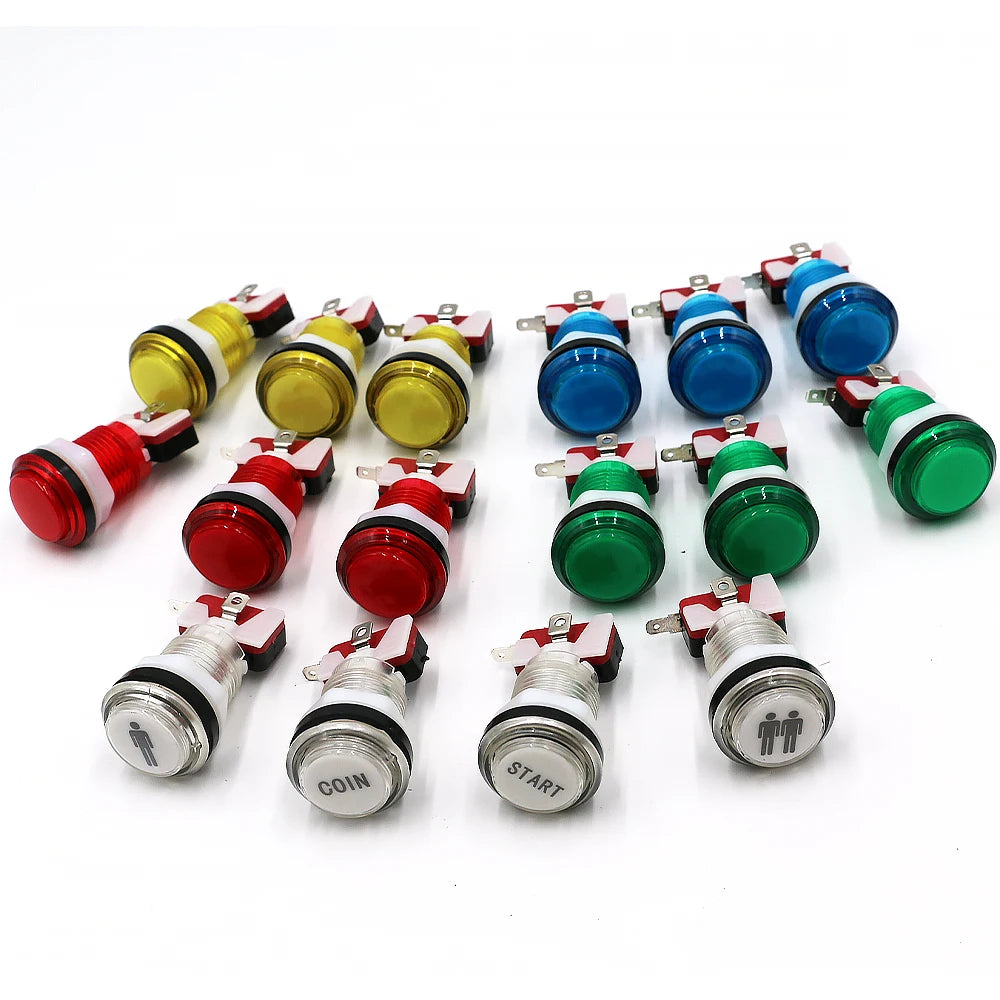 5V 12V Light Clear Plastic Push Button 33mm Led Illuminated For Coin Arcade Game