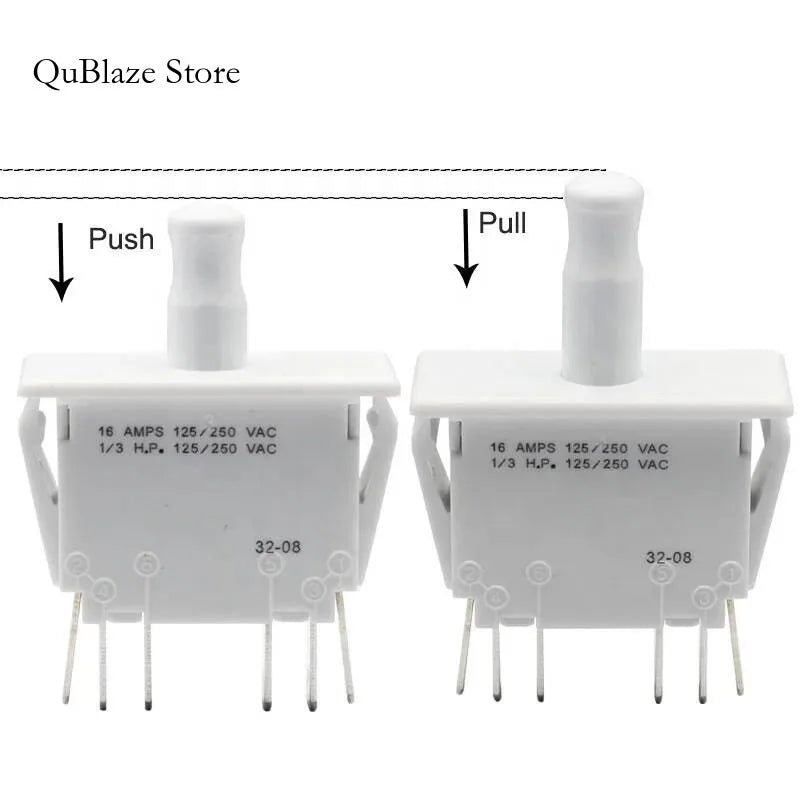 Push-Pull 6 PIN Interlock Way Closing Double Pole Sliding Door Switch DPDT