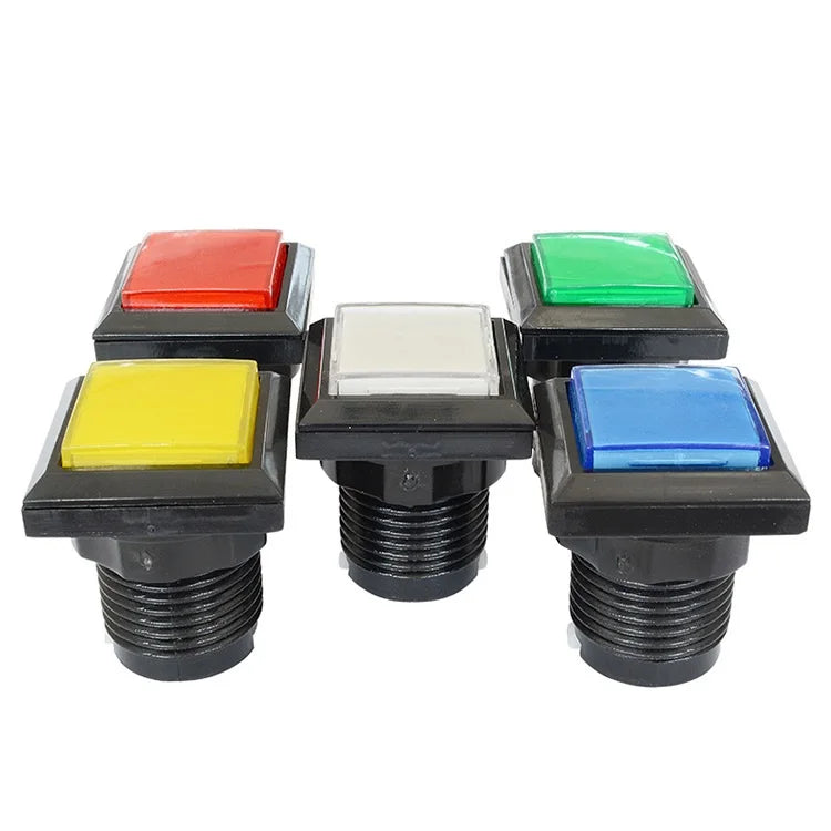 Square Lighted Buttons Illuminated Push Button With Micro Switch For Arcade Game Machines 5 Colors 33*33mm