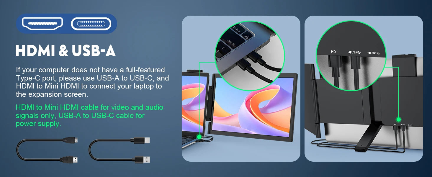 Portable Monitor 14 Inch FHD 1080P IPS Screen