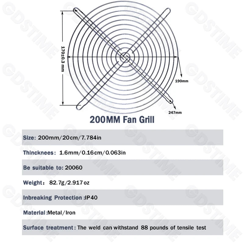 Cooling Fan Grill for 120mm 90mm 80mm 60mm 40mm 30mm Fan Metal Mesh Finger Guard Protective Net Computer Case Fan Grill