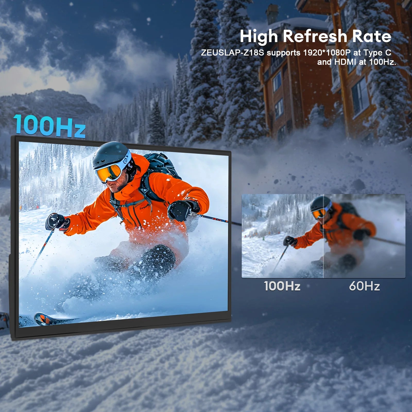 18.5inch 1920*1080P 100Hz HDMI Type C Gaming Portable Monitor