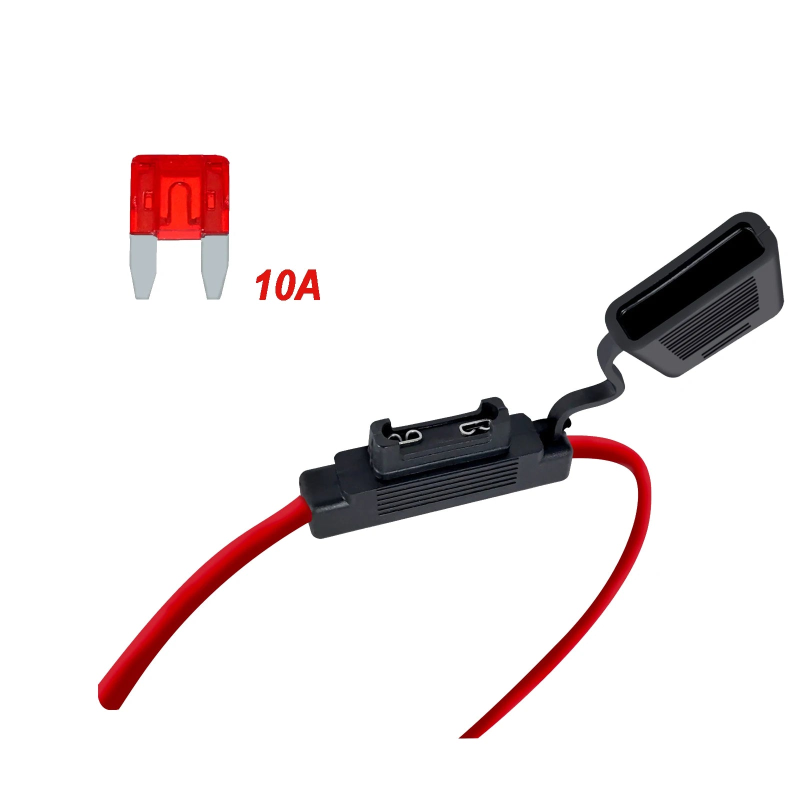12/14/16 Gauge Inline Fuse Holder With Mini Blade Fuse 5A/10A/15A/20A/25A/30A