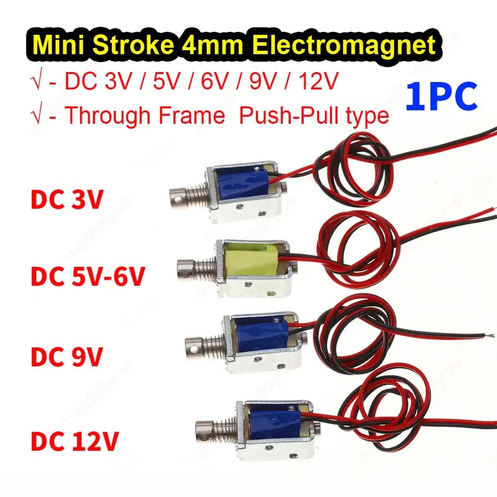 DC Micro Solenoid  3V 5V 6V 9V 12V Through-type Push-pull