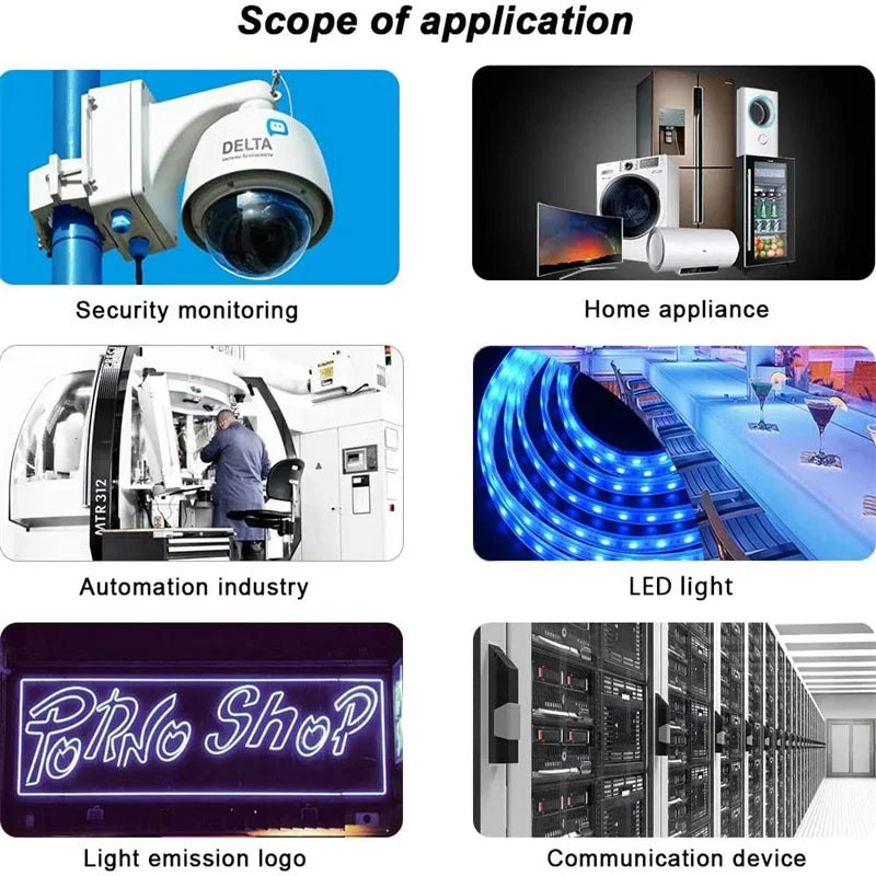 Switching 12 V Volt DC Power Supply SMPS 5V 24V 36V 48V 100W 200W 300W 400W 500W 600W 700W 110V AC 220V to 12V 1A 2A 3A 5A 10A