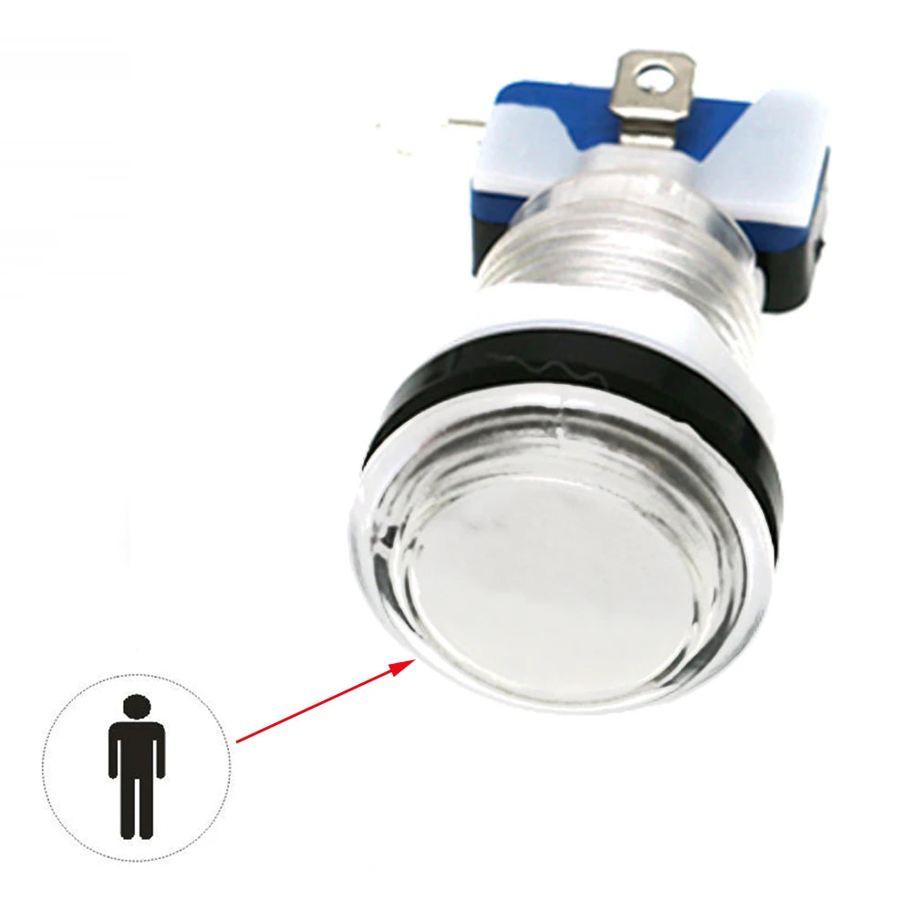 5V 12V Light Clear Plastic Push Button 33mm Led Illuminated For Coin Arcade Game