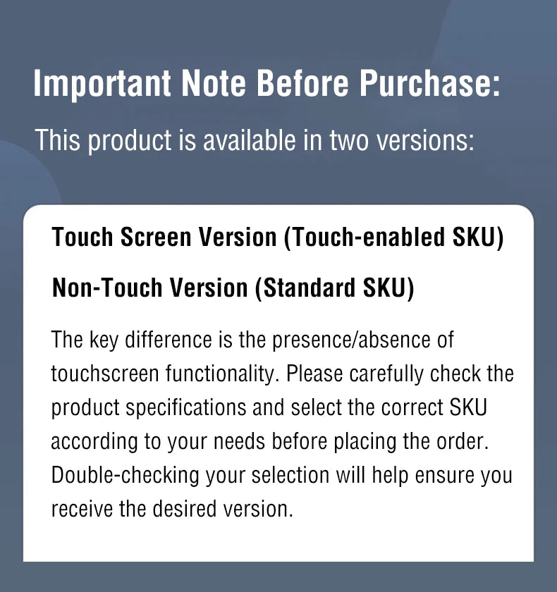 16-Inch Portable Touch Monitor Non-touch optional 1200P HDR 16:10
