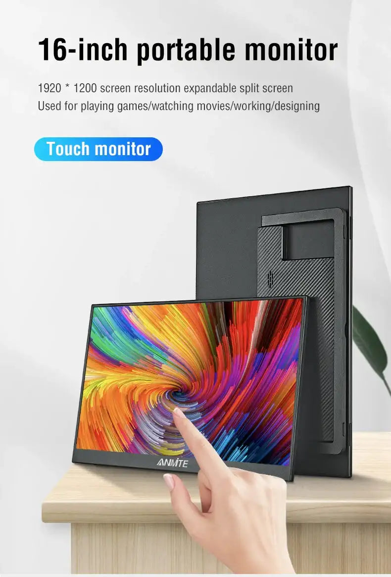 16-Inch Portable Touch Monitor Non-touch optional 1200P HDR 16:10