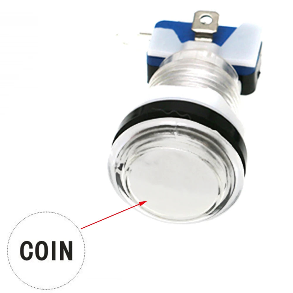 5V 12V Light Clear Plastic Push Button 33mm Led Illuminated For Coin Arcade Game