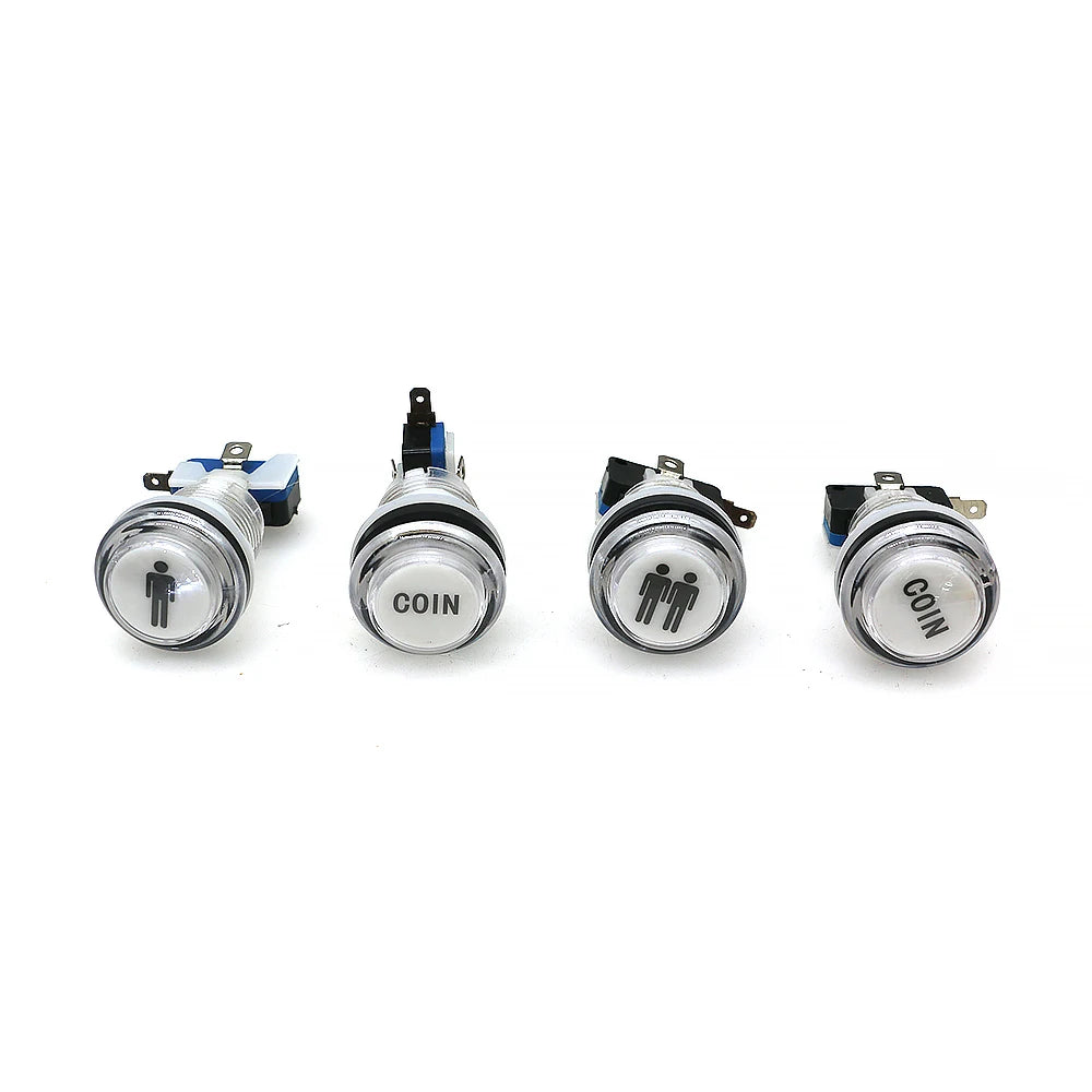 5V 12V Light Clear Plastic Push Button 33mm Led Illuminated For Coin Arcade Game