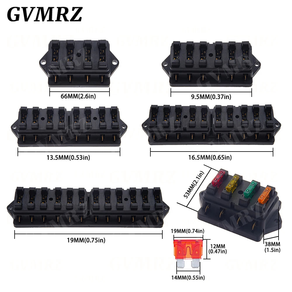 4/6/8/12 Way Fuse Holder  Blade Fuse Box with  Fuses