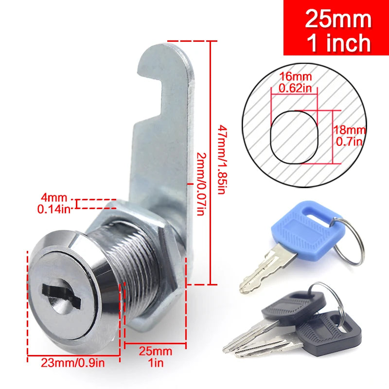 10 Sets 16/20/25/30mm Security Lock With 2 Keys