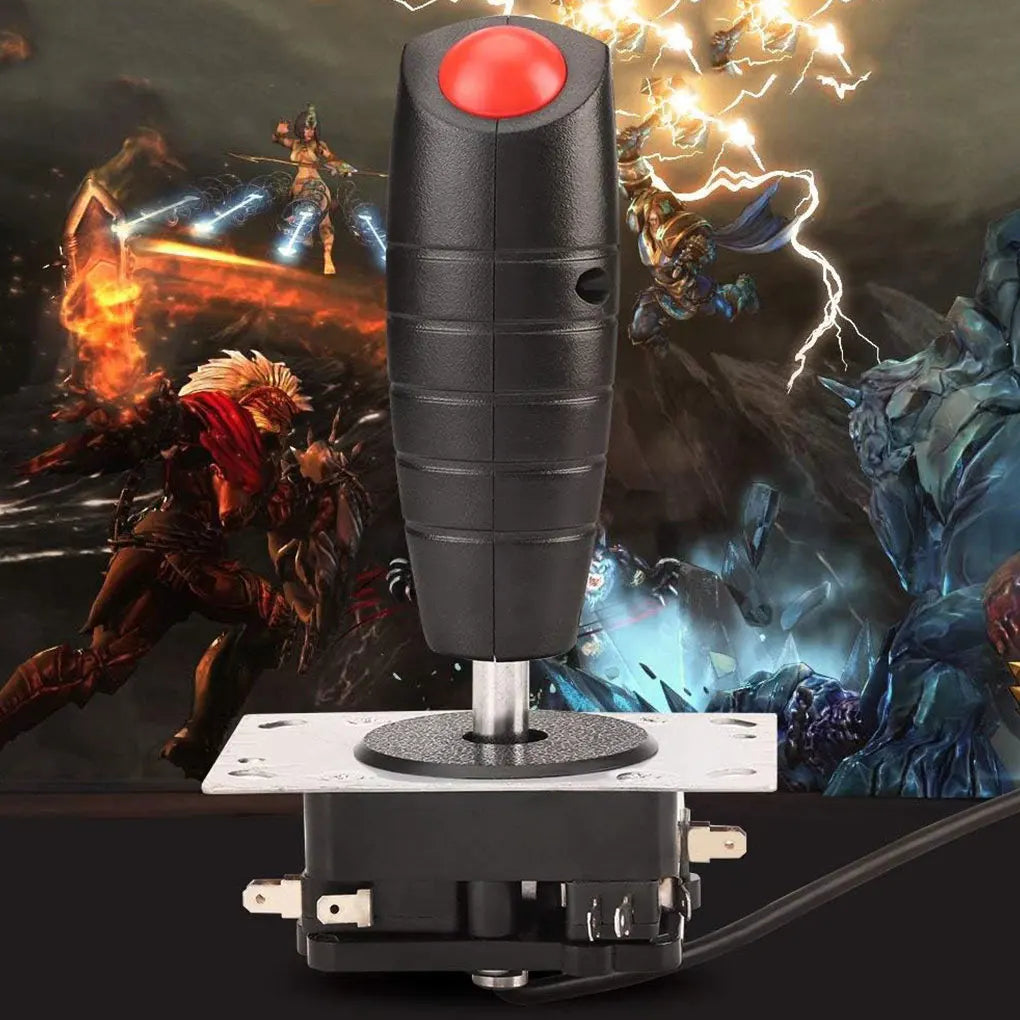 Arcade Joystick Flight Stick With Vibration Trigger Joystick Red Top Fire Button 8 Way Direction Control Wshaft Arcade DIY Parts