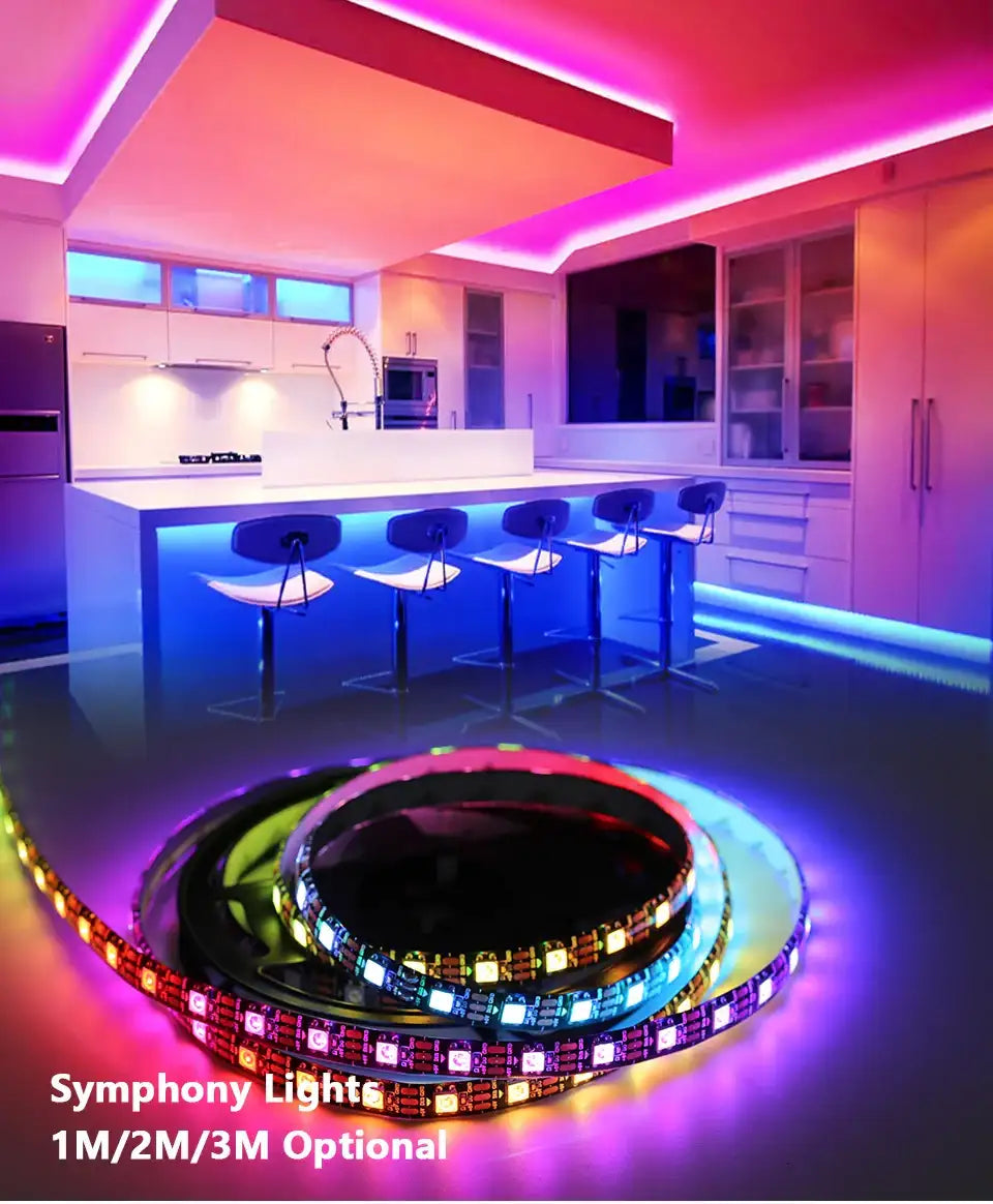LED Light DC5V Smart Pixel RGB Led Strip Light Individually Addressable IC IP30 IP65 IP67 Magic Tape Light Black PCB