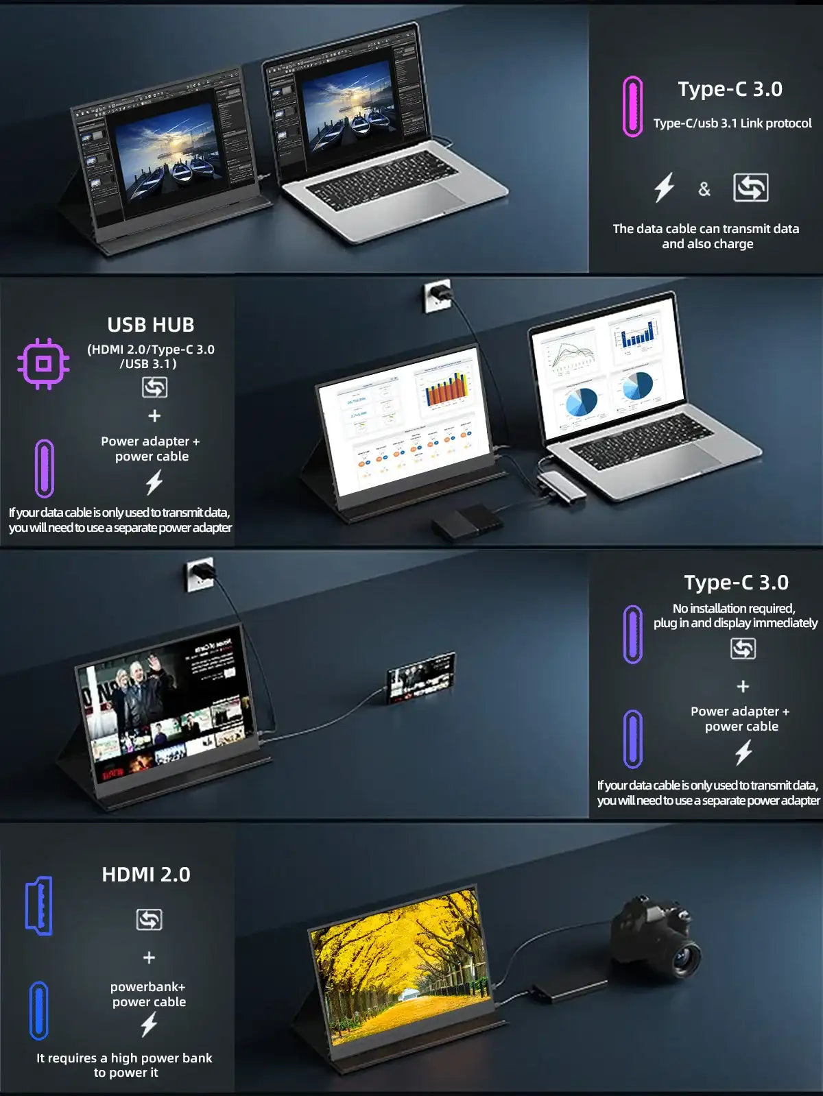 2160*1440  14-inch 2K Portable Monitor 60HZ