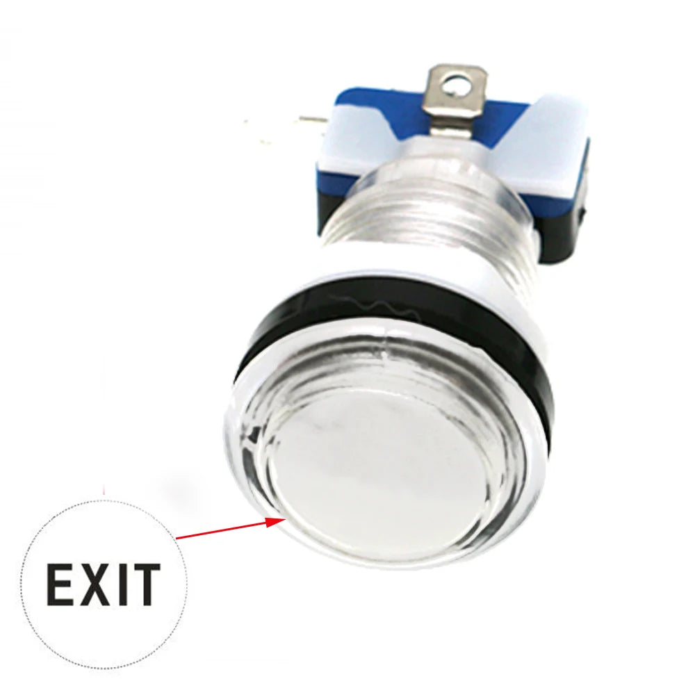 5V 12V Light Clear Plastic Push Button 33mm Led Illuminated For Coin Arcade Game