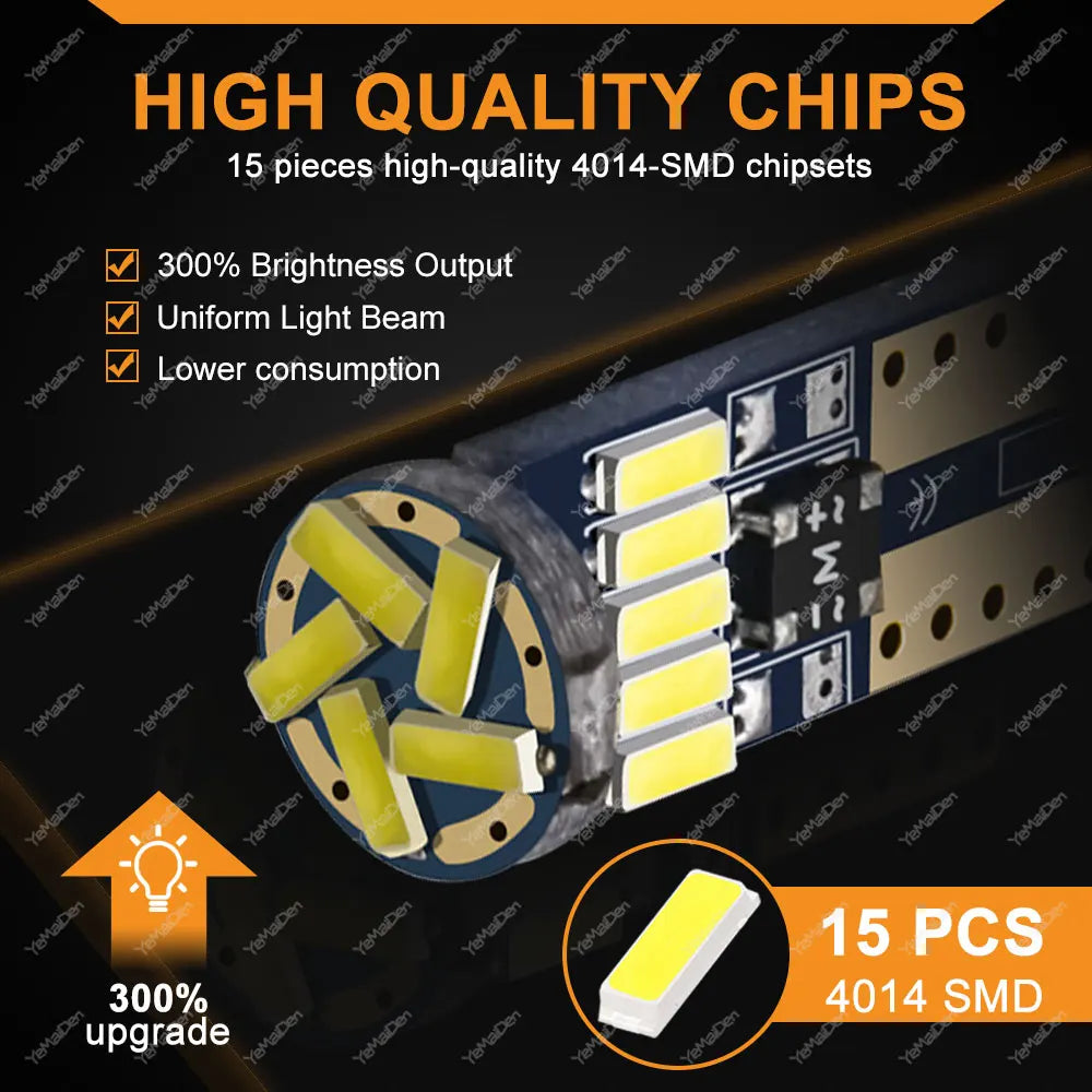 2/4/10/50 PCS T10 W5W LED Bulb CANBUS 12V