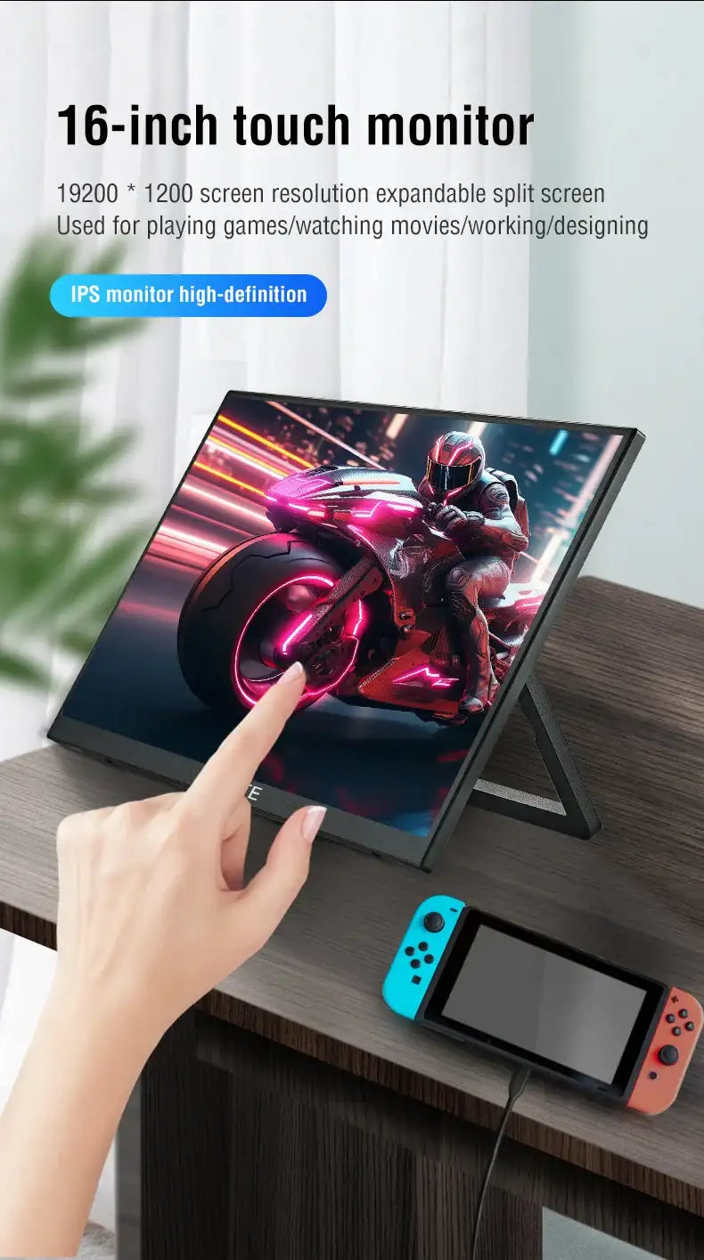 16-Inch Portable Touch Monitor Non-touch optional 1200P HDR 16:10