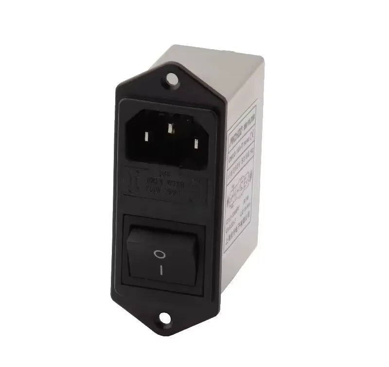 1pcs Black IEC320 C13 C14 EMI Anti-interference Fused Filter Socket 6A 10A power purifier switch socket for game player speaker
