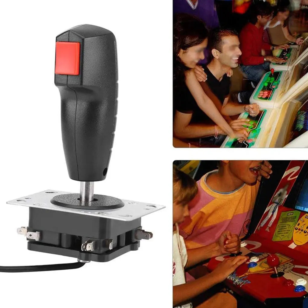 Arcade Joystick Flight Stick With Vibration Trigger Joystick Red Top Fire Button 8 Way Direction Control Wshaft Arcade DIY Parts
