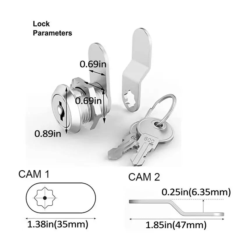 17/19/31mm Barrel Lock Set With 2 Keys