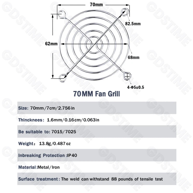 Cooling Fan Grill for 120mm 90mm 80mm 60mm 40mm 30mm Fan Metal Mesh Finger Guard Protective Net Computer Case Fan Grill