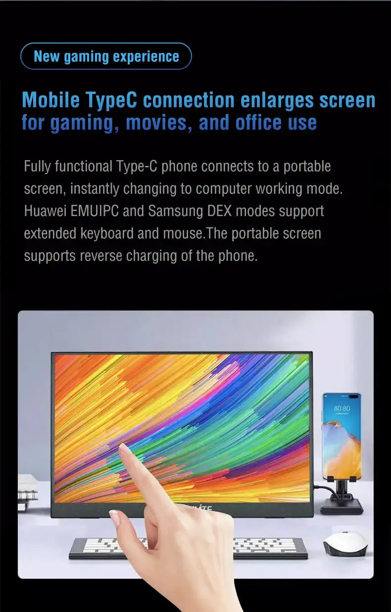 16-Inch Portable Touch Monitor Non-touch optional 1200P HDR 16:10