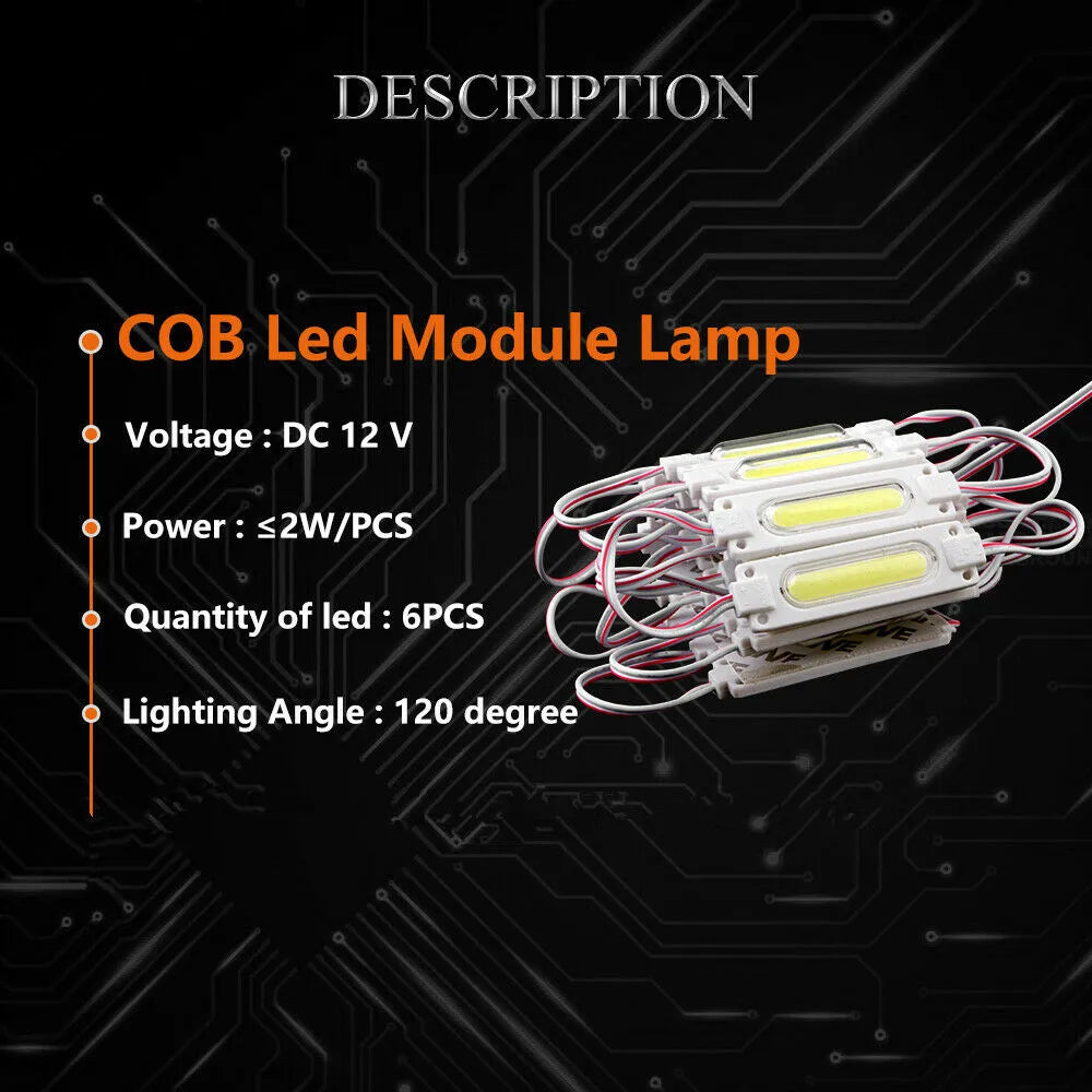 10pcs  injection with lens COB LED module waterproof LED DC12V 2W IP68