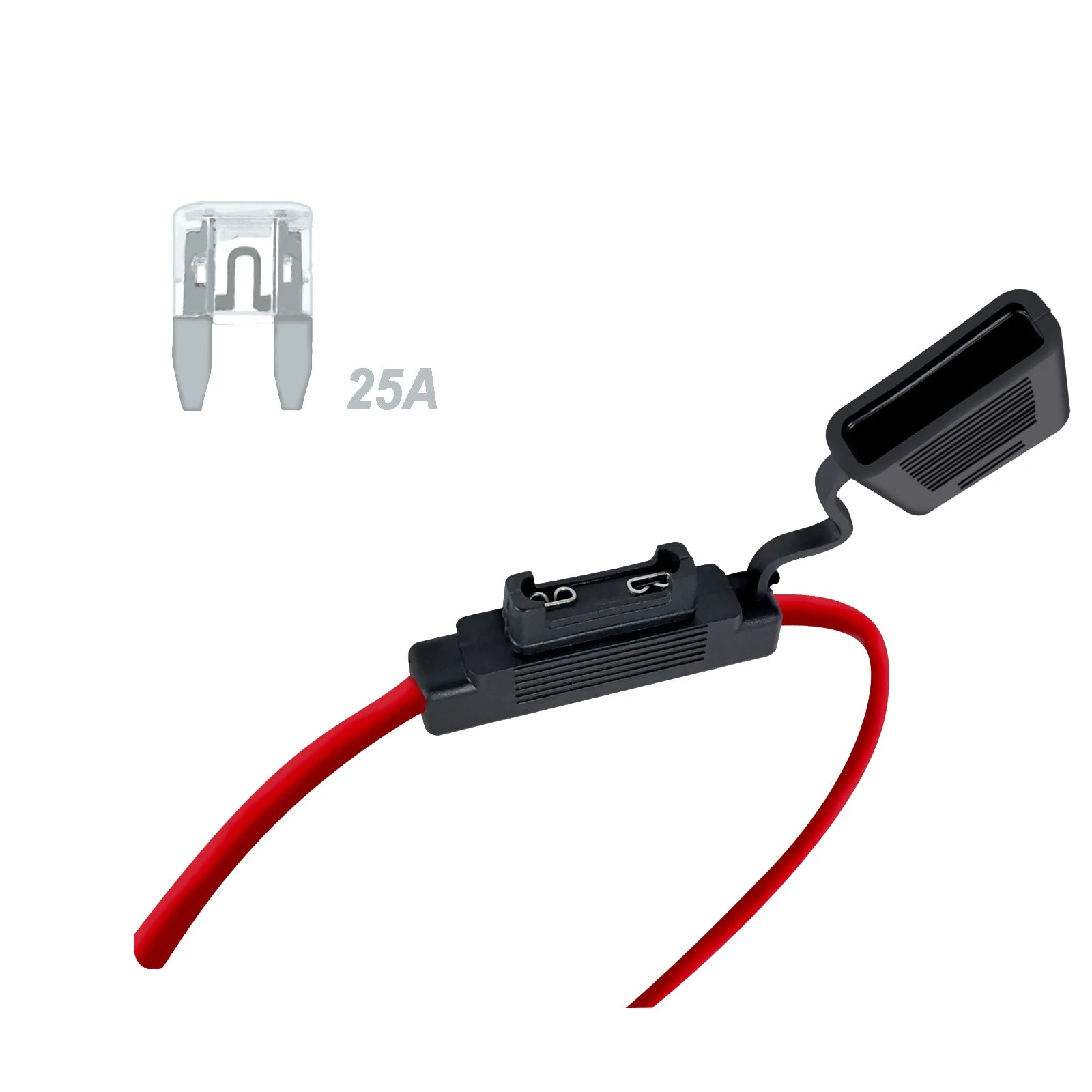 12/14/16 Gauge Inline Fuse Holder With Mini Blade Fuse 5A/10A/15A/20A/25A/30A