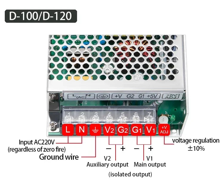 Dual Output Switching Power Supply DC 10V -5v 12V -12V 15V -15V 24v -24v  30W 50W 75W 100W 120W 350W 500W AC 100-240V Transformer