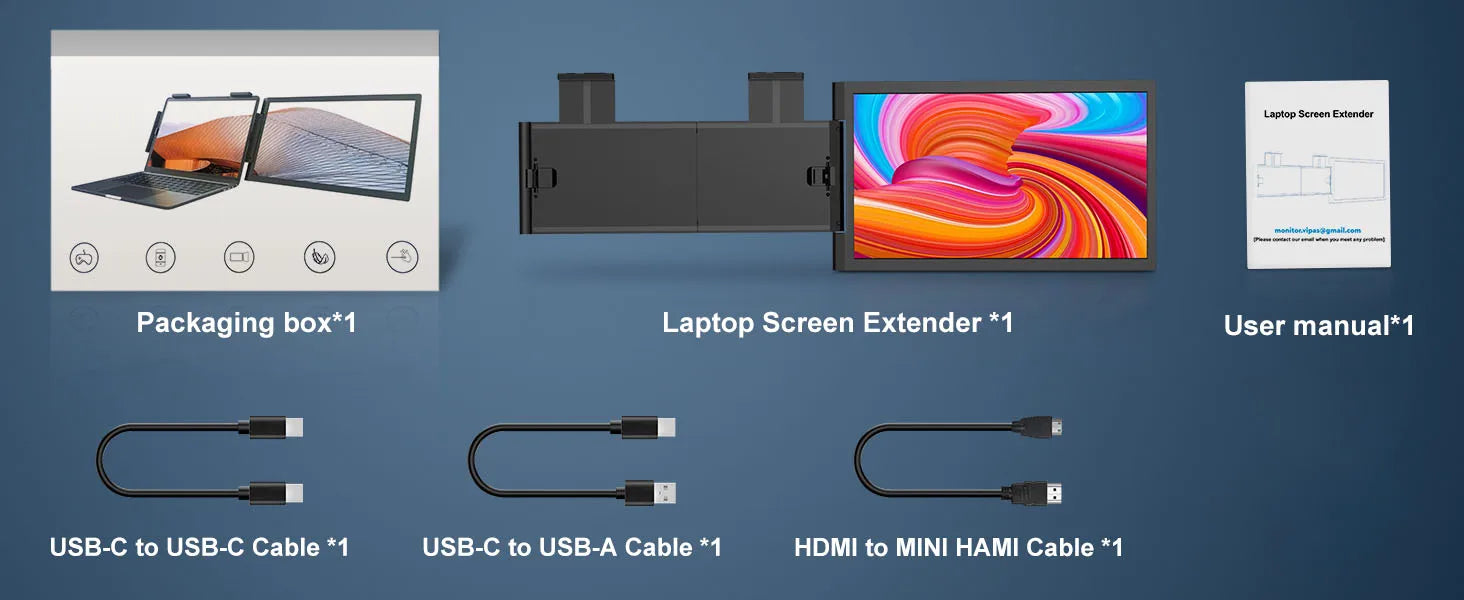 Portable Monitor 14 Inch FHD 1080P IPS Screen