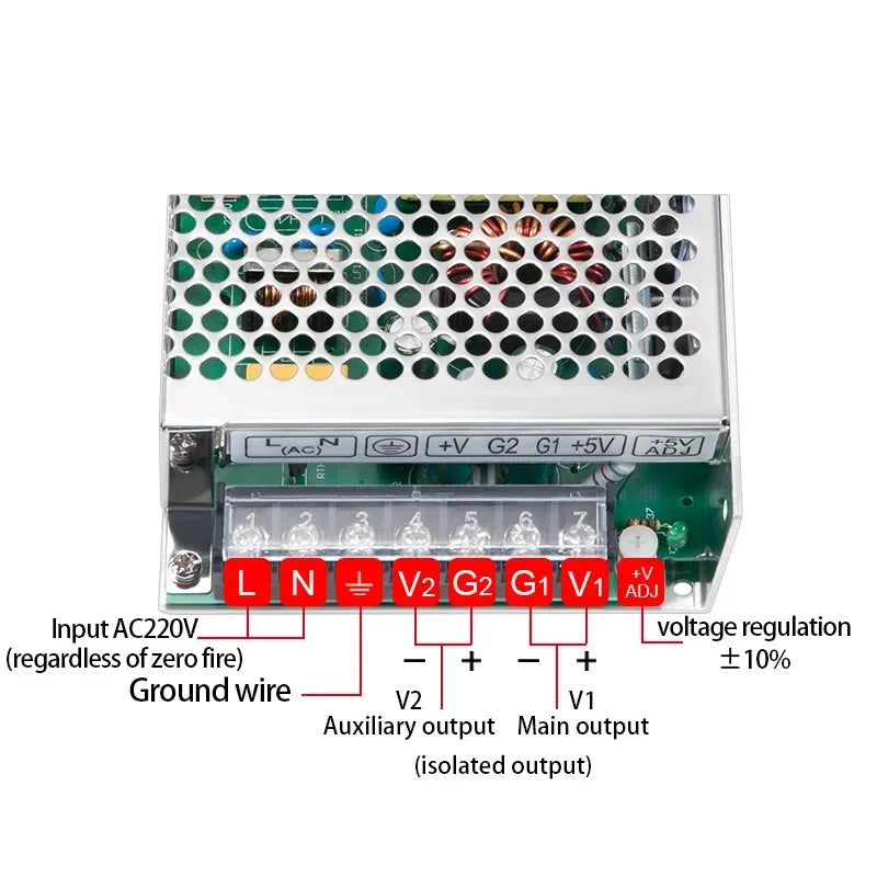 Dual Output Switching Power Supply DC 10V -5v 12V -12V 15V -15V 24v -24v  30W 50W 75W 100W 120W 350W 500W AC 100-240V Transformer