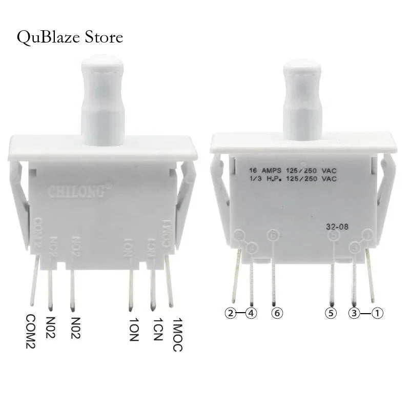 Push-Pull 6 PIN Interlock Way Closing Double Pole Sliding Door Switch DPDT
