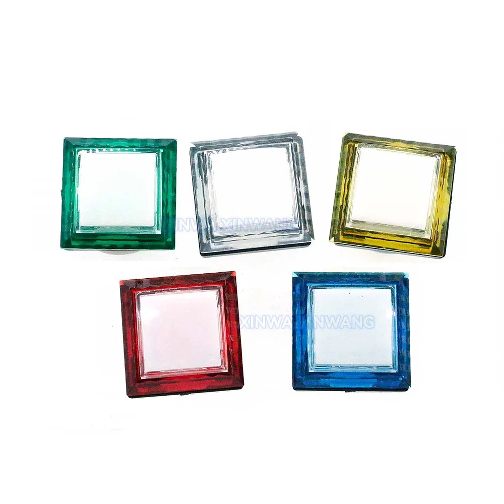 10PCS 32mm Clear Square Light Led Push Button Arcade 12v Illuminated Switches