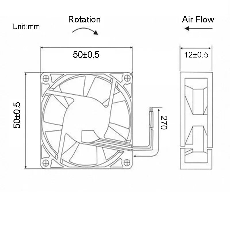 60mm 50mm 40mm 30mm Fans DC 12v 24v 5v Sleeve Bearing Industrial Cooling Fans with Brushless Motor