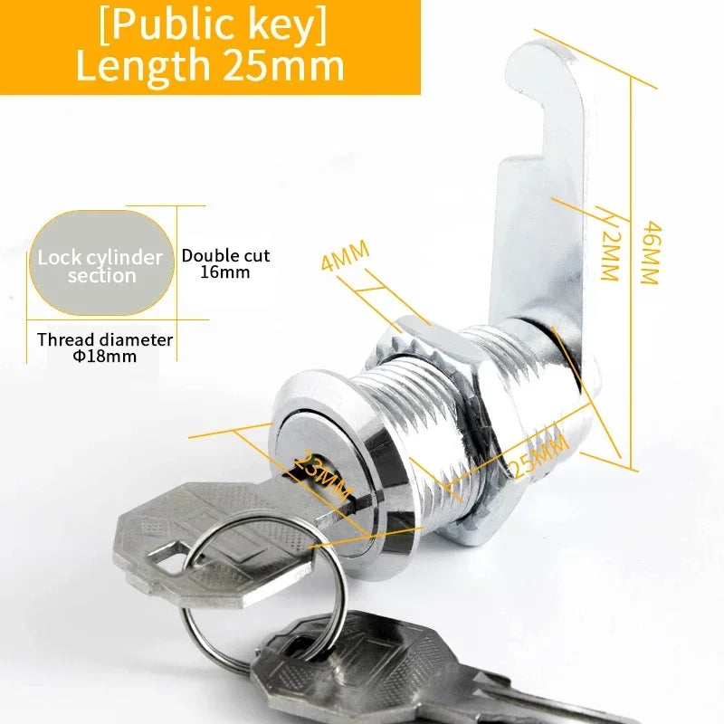 5/20 Sets Metal Cam Lock With Keys 16mm/20MM/25MM/30MM