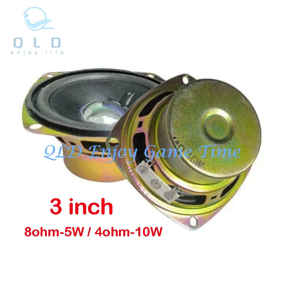 2Pcs High Quality 3 Inch 8ohm 5W Antimagnetism Speaker, for DIY Arcade Game Kit Toy Crane Claw Doll Machine Parts Accessory