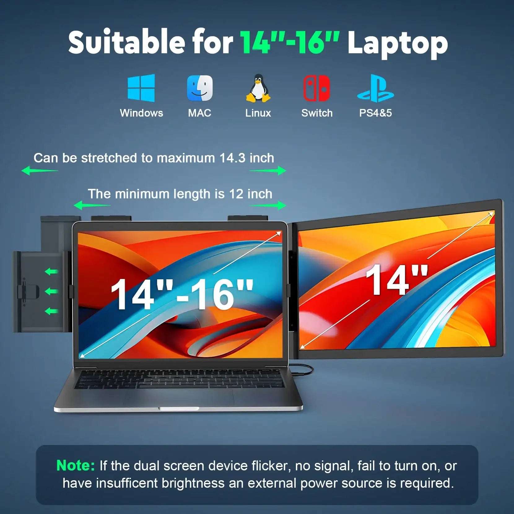 Portable Monitor 14 Inch FHD 1080P IPS Screen