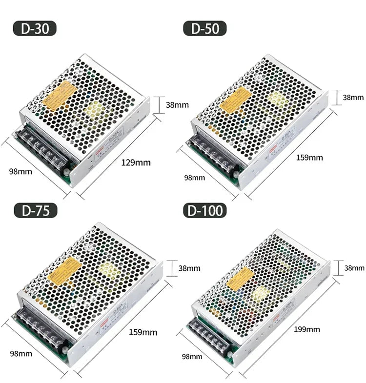 Dual Output Switching Power Supply DC 10V -5v 12V -12V 15V -15V 24v -24v  30W 50W 75W 100W 120W 350W 500W AC 100-240V Transformer