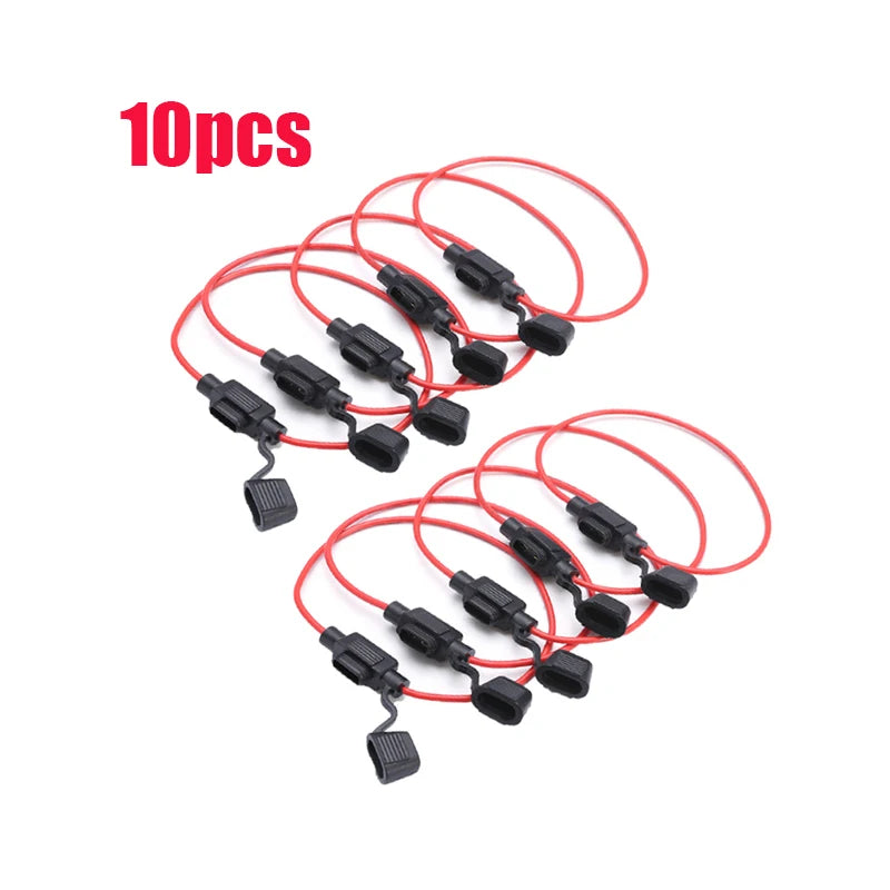 10Pcs Fuse Holders Standard 12V Waterproof In Line Fuse Holder DC