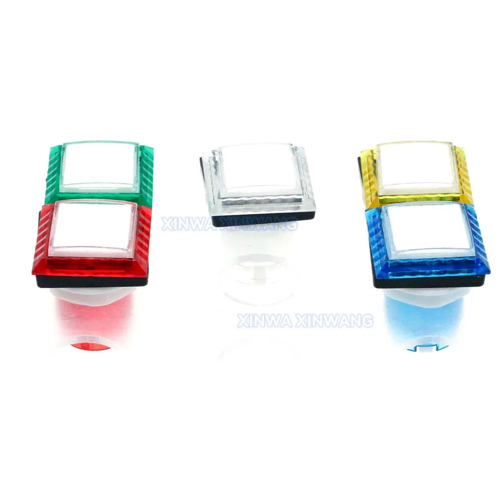10PCS 32mm Clear Square Light Led Push Button Arcade 12v Illuminated Switches