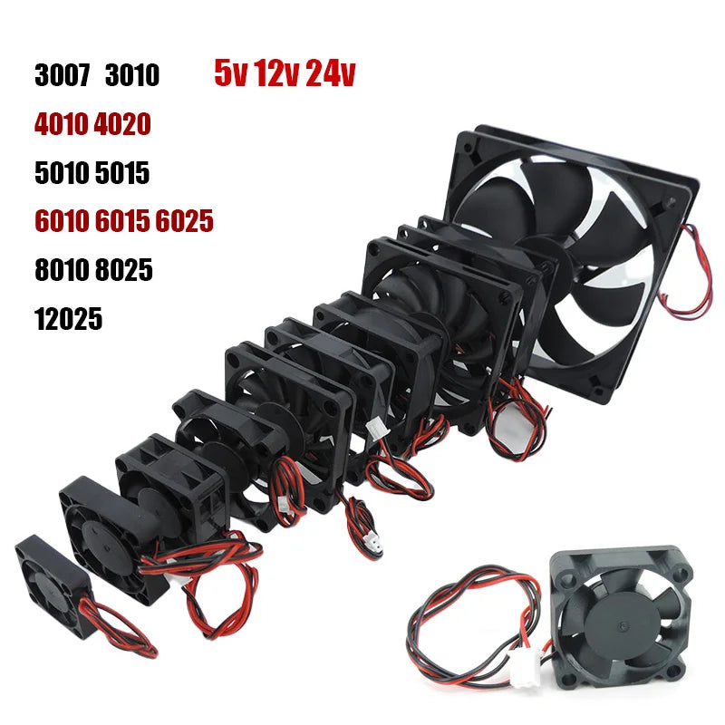 30mm dc 5V 12V 24V Cooling Fan Brushless Motor Case Quiet 40MM 50MM 60MM 70MM 80MM 90MM 120MM for 3D print a7