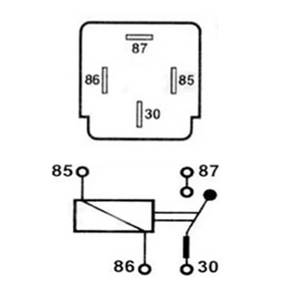 1Set 4-Pin Relay & Fuse 12V DC With Socket Base/Wires/Fuse 30A