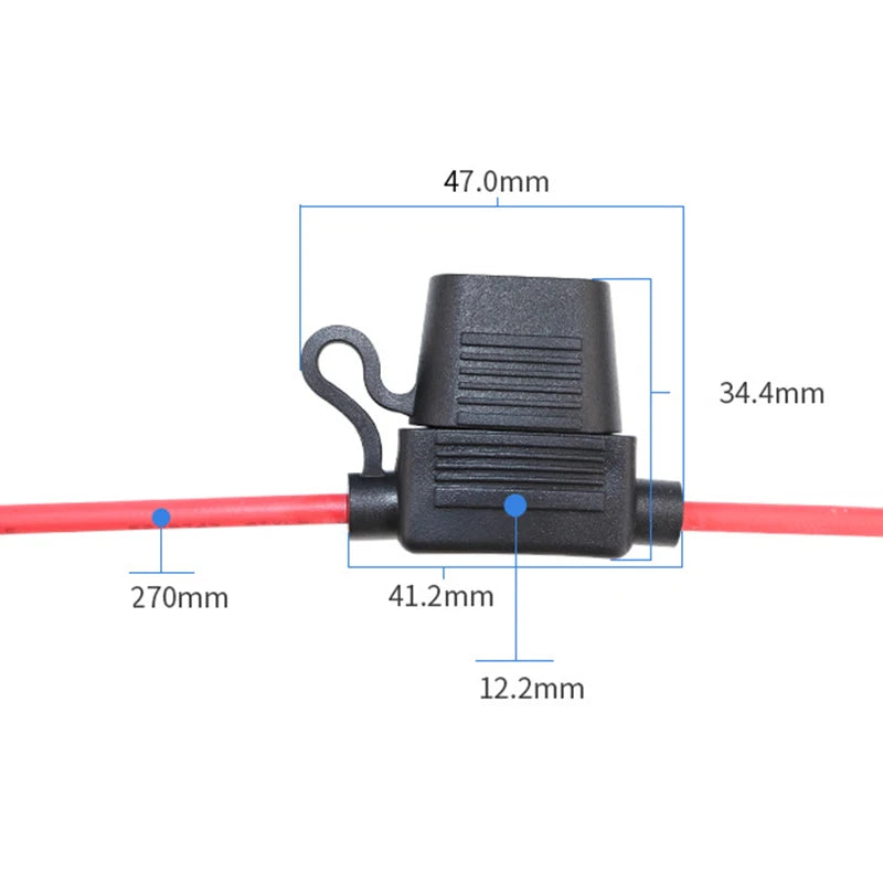 10Pcs Fuse Holders Standard 12V Waterproof In Line Fuse Holder DC