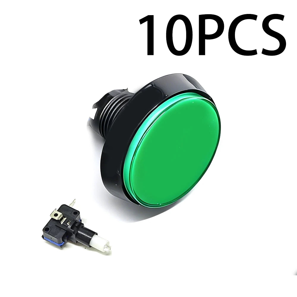 10pcs Arcade Button 60MM  With LED Light Lamp