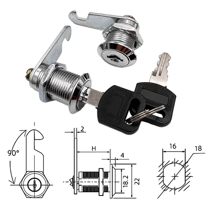 5/20 Sets Metal Cam Lock With Keys 16mm/20MM/25MM/30MM