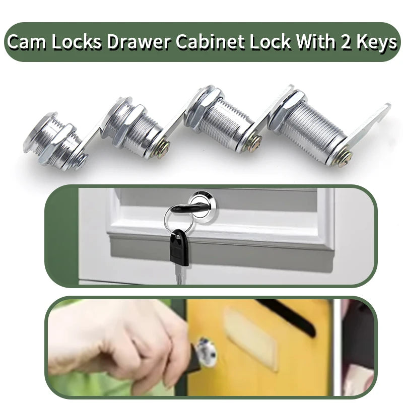 10 Sets 16/20/25/30mm Security Lock With 2 Keys