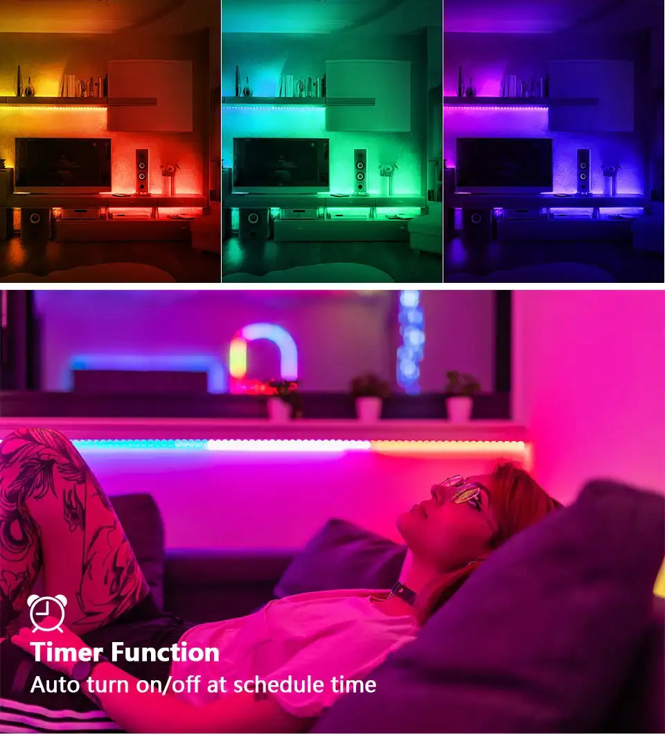 LED Light DC5V Smart Pixel RGB Led Strip Light Individually Addressable IC IP30 IP65 IP67 Magic Tape Light Black PCB