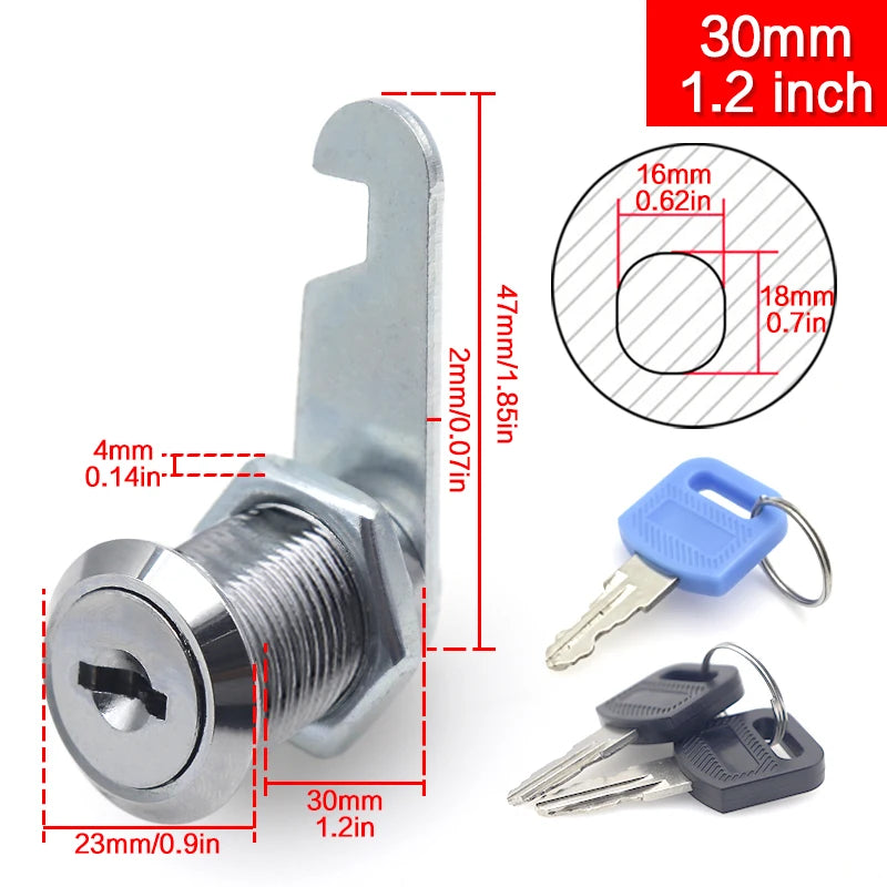 10 Sets 16/20/25/30mm Security Lock With 2 Keys